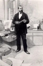Robert Koch nel suo laboratorio, da Le Monde Illustré, 29 novembre 1890