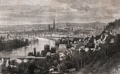 Rouen - Seine-Maritime - incisione in "La France illustrée: géographie, histoire, administration statistique" di V.A. Malt-Brown. 1884