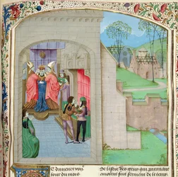 Roy 15 E IV f.236, Incoronazione di Guglielmo I, da Anciennes Chroniques d