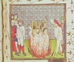 Roy 20 C VII f.44v Bruciatura dei Templari, 1308 circa (pergamena)