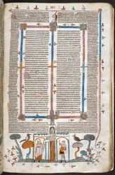 Il pittore e il diavolo, dai Decretali di Gregorio IX con gloss di Bernardo di Parma (i 