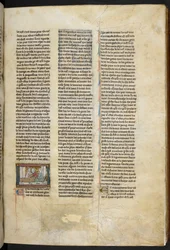 Reale MS 14 E. III, f.58r, illustrazione da "Estoire del Saint Graal, La Queste del Saint Graal, Morte Artu", 1315-25 ca.