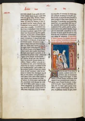 Royal Ms 16 G VI f. 347v Incoronazione di re Riccardo I, illustrazione dalle Grandi cronache di Francia