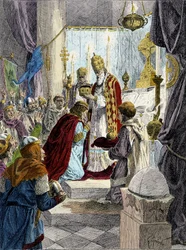 Consacrazione (incoronazione) di Carlo Magno (742 - 814) nell