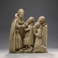 San Elzear di Sabran che guarisce tre lebbrosi