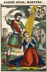 Santa Giulia, martirio, immagine di Epinal XIX secolo