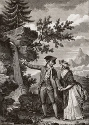 Saint Preux e Julie, incisione del 1793 per 