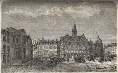 Saint Quentin (Saint-Quentin) dipartimento di Aisne - incisione in 