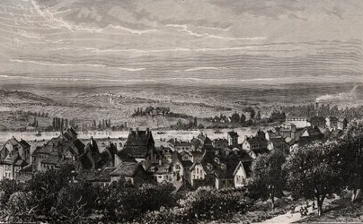 Sarreguemines - Mosella - incisione in "La France illustrée: géographie, histoire, administration statistique" di V.A. Malt-Brown. 1884