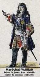 Sébastien Le Prestre de Vauban (1633-1707), maresciallo di Francia. In "Galleria dei Re e delle Regine di Francia e personaggi illustri dal 1643 al 1895" Immagine di epinal