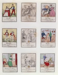 Scene di vaudeville e opera comica parigina dei primi del XIX secolo, c.1825-35