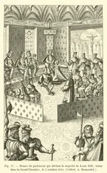 Seduta del parlamento che dichiara la maggioranza di Luigi XIII, tenuta nella Grand-Chambre, il 2 ottobre 1614, Collezione A Bonnardot