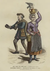 Venditori di latte e abiti usati