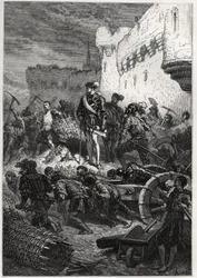 Assedio di Metz (1552) - Francois de Guise e i lavori sulle mura di Metz - incisione da 