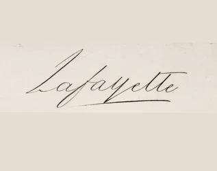 Firma di Marie-Joseph-Paul-Yves-Roch-Gilbert du Motier, Marchese di Lafayette