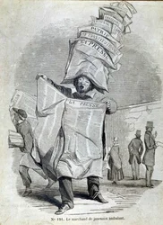 Piccolo mestiere parigino: il mercante o venditore di giornali ambulanti.