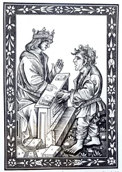 Salomone e Marcoul, illustrazione da Scienza e Letteratura nel Medioevo e Rinascimento, scritta e incisa da Paul Lacroix, 1878