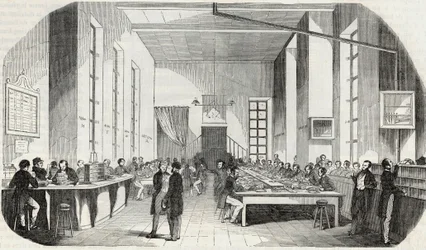 Smistamento delle lettere di Parigi - Incisione in "Tableau-de-Paris" di Edmond Texier 1852