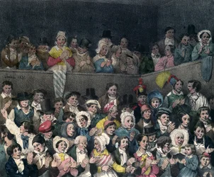 Spettatori che Applaudono al Teatro, inciso da Benard e Frey, 1837