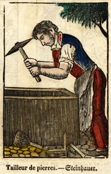 Scalpellino; Serie sui mestieri, immagine di Epinal del XIX secolo
