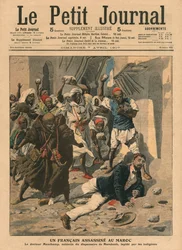 Lapidazione del dottore francese Mauchamp in Marocco, illustrazione da 
