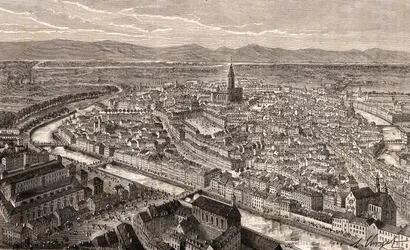 Strasburgo - Basso Reno, in Alsazia - incisione in 