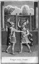 Colpisci, ma ascolta, risposta data da Alcibiade (450-404 a.C.), statista e stratega ateniese alle minacce di Eurybiade. In "Beautés de l