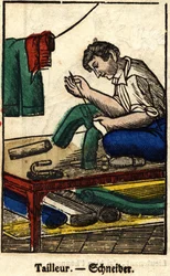 Sarto; Serie sui mestieri, immagine di Epinal del XIX secolo