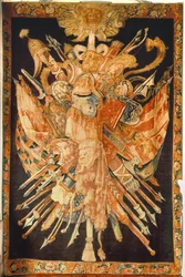 Arazzo che raffigura trofei di guerra
