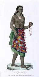 Donna tatuata di Tonga-Tabou - in 