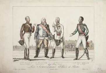 I Sovrani Alleati a Parigi, Alessandro I, Imperatore di Russia, Luigi XVIII, Re di Francia, Francesco I, Imperatore d