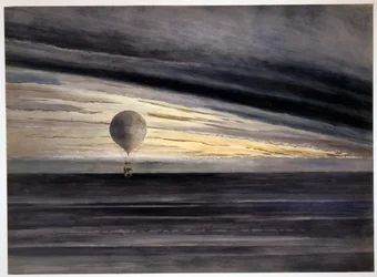 Il pallone, Zénith, durante un volo a lunga distanza da Parigi a Bordeaux a marzo, 1875, pub. 1875-1880