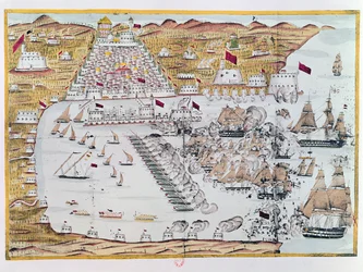Il bombardamento di Algeri da parte delle flotte anglo-olandesi il 27 agosto 1816