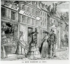 Il negozio Bon Marché in rue du Bac, Parigi nel 1847