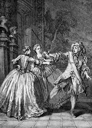 Il borghese gentiluomo, illustrazione da un libro di opere di Molière, 1896
