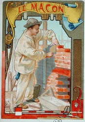 Il muratore, illustrazione da un libro sui mestieri, c.1899