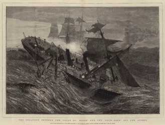 La collisione tra la "Ville du Havre" e la "Loch Earn" al largo delle Azzorre