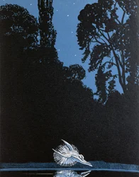 La morte del cigno, illustrazione per La Gazette du Bon Ton ispirata al balletto Il lago dei cigni di Tchaikovsky, 1924
