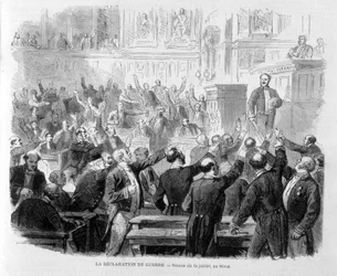 La Dichiarazione di Guerra del 1870: Seduta del 15 luglio al Senato - in "Le Monde Illustré"