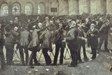 La famosa Corbeille alla Borsa di Parigi, c.1885
