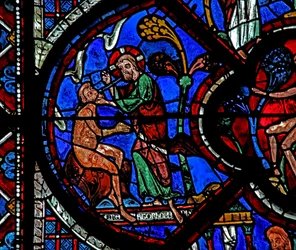 La finestra del Buon Samaritano: Dio crea Adamo