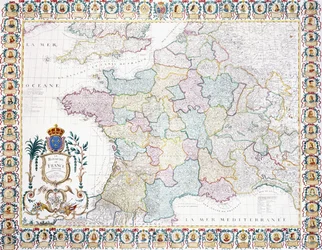 Il Regno di Francia diviso in governi locali, 1751