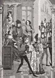 La corte del re o Gran Consiglio, da una miniatura nelle 