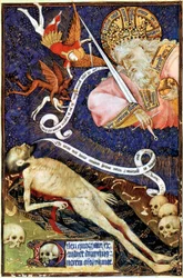 Il Giudizio Universale, illustrazione da Les Grandes Heures de Rohan, 1430