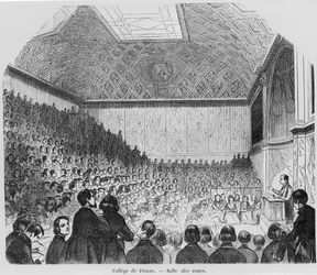 Il teatro delle lezioni del Collège de France, da Tableaux de Paris di E. Texier, 1852