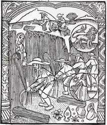 Il mese di agosto, da un calendario dei pastori, 1496
