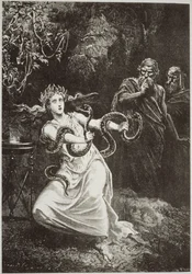 La Pizia, da LHistoire de la Magie di Paul Christian, illustrato in Storia della Magia, pubblicato alla fine del XIX secolo