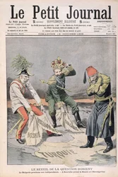 La resurrezione della questione dei paesi orientali e dei Balcani, illustrazione di copertina da Le Petit Journal, 18 ottobre 1908