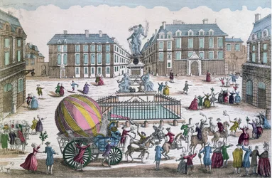 Il ritorno il 2 dicembre 1783 al laboratorio in Place des Victoires del pallone di Jacques Charles e Nicholas Robert