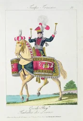 La Guardia Reale: un tamburino dei Lancieri, tavola da Truppe Francesi